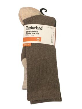 Timberland Cushioned Boot Socks Women's 6.5-9.5 Wool Blend Cream Taupe
